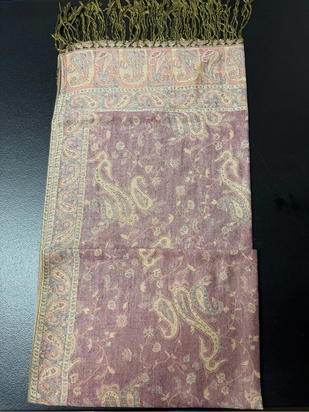 Women’s Paisley Pattern Scarf Tote Bag - Pink/Brown